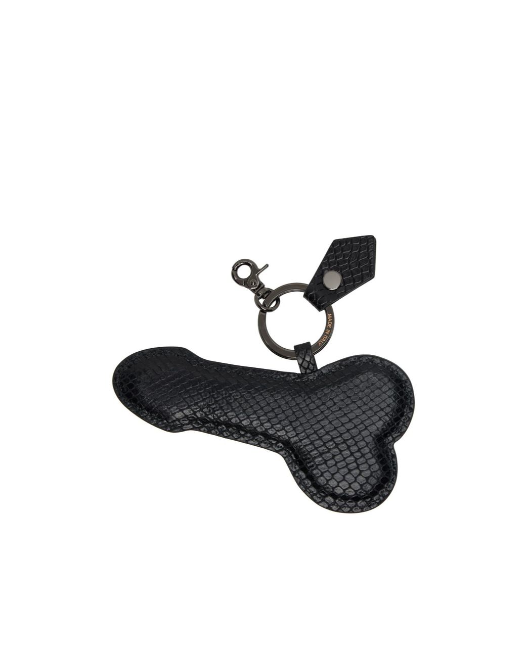 Vivienne Westwood White Snake Embossed Penis Keychain for men