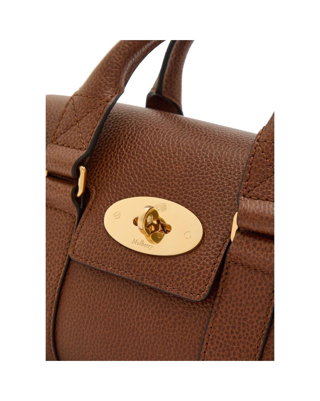 Mulberry Brown Casual Grain Shoulder Bag
