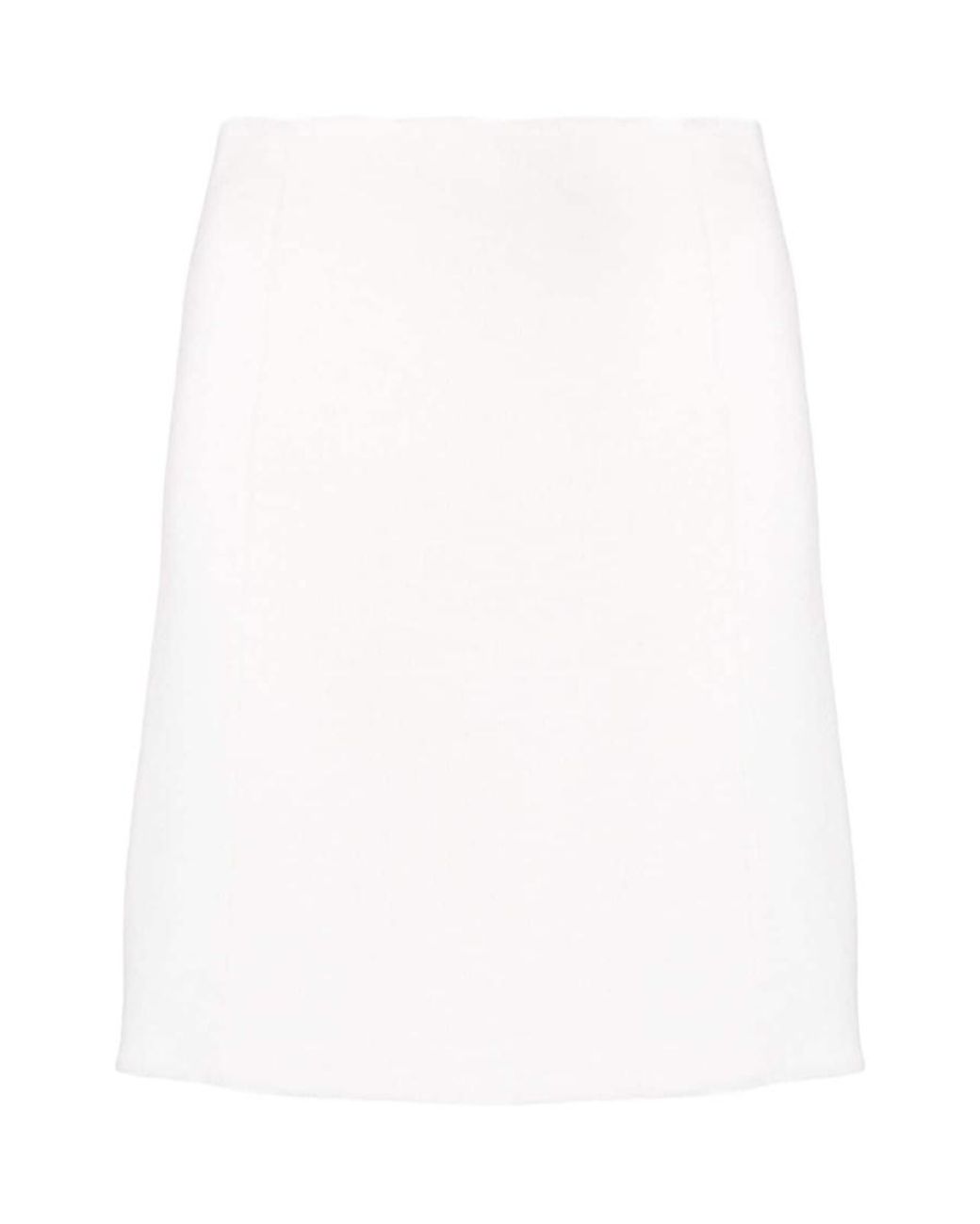 P.A.R.O.S.H. White Above-Knee Wool Skirt
