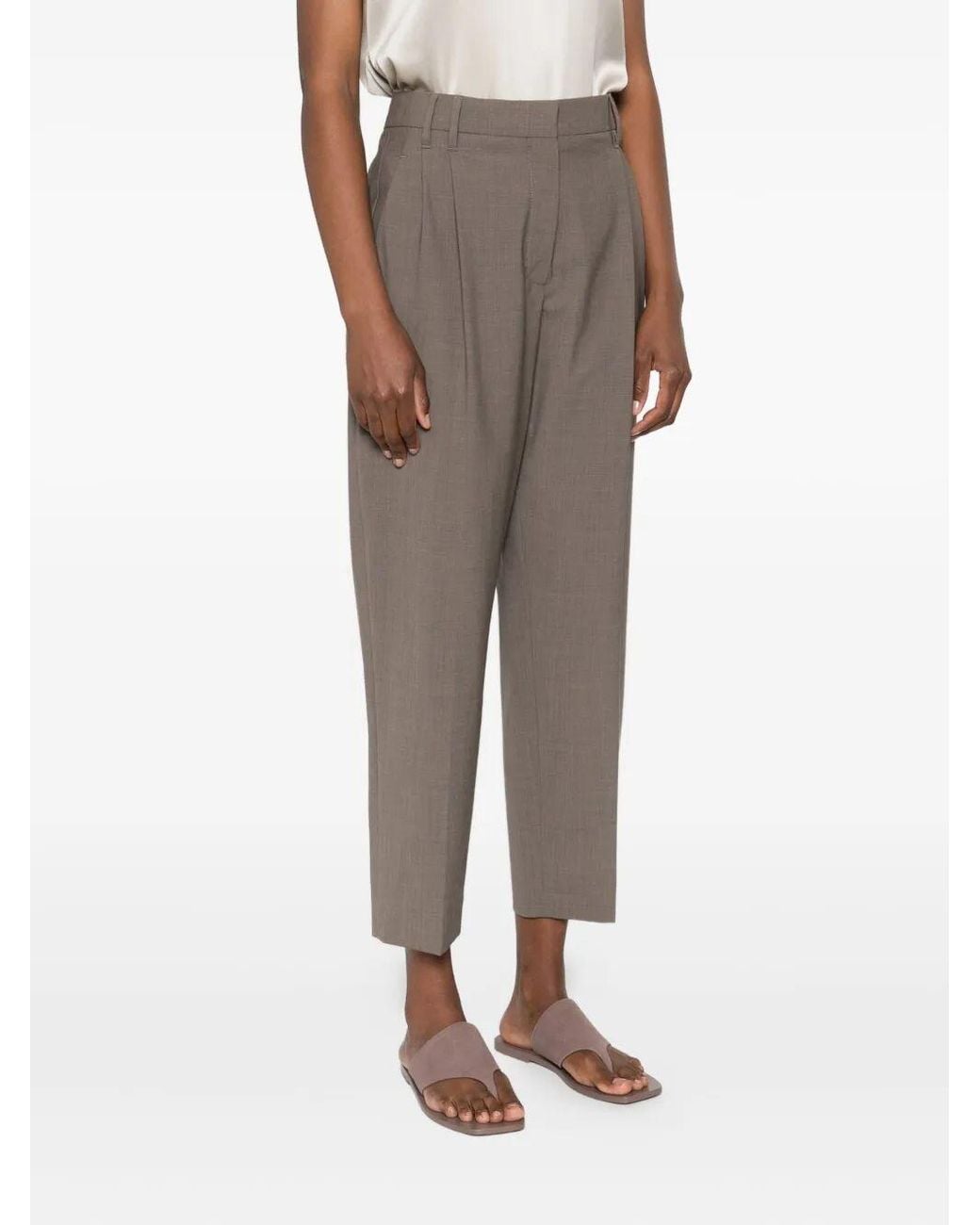 Brunello Cucinelli Gray Straight-Leg Pants