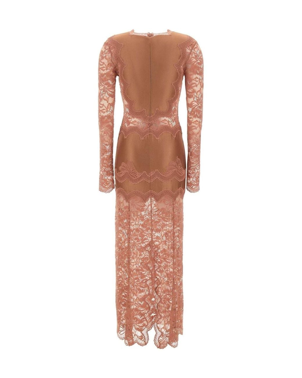 Rabanne Brown Rabanne Lace Panel Maxi Dress