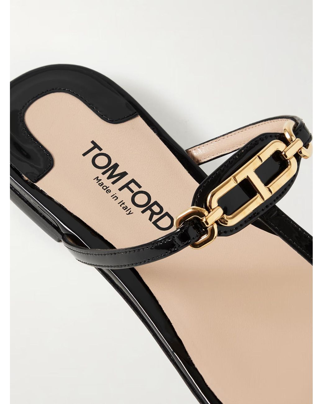 Tom Ford Brown Whitney Logo-Embellished Slippers