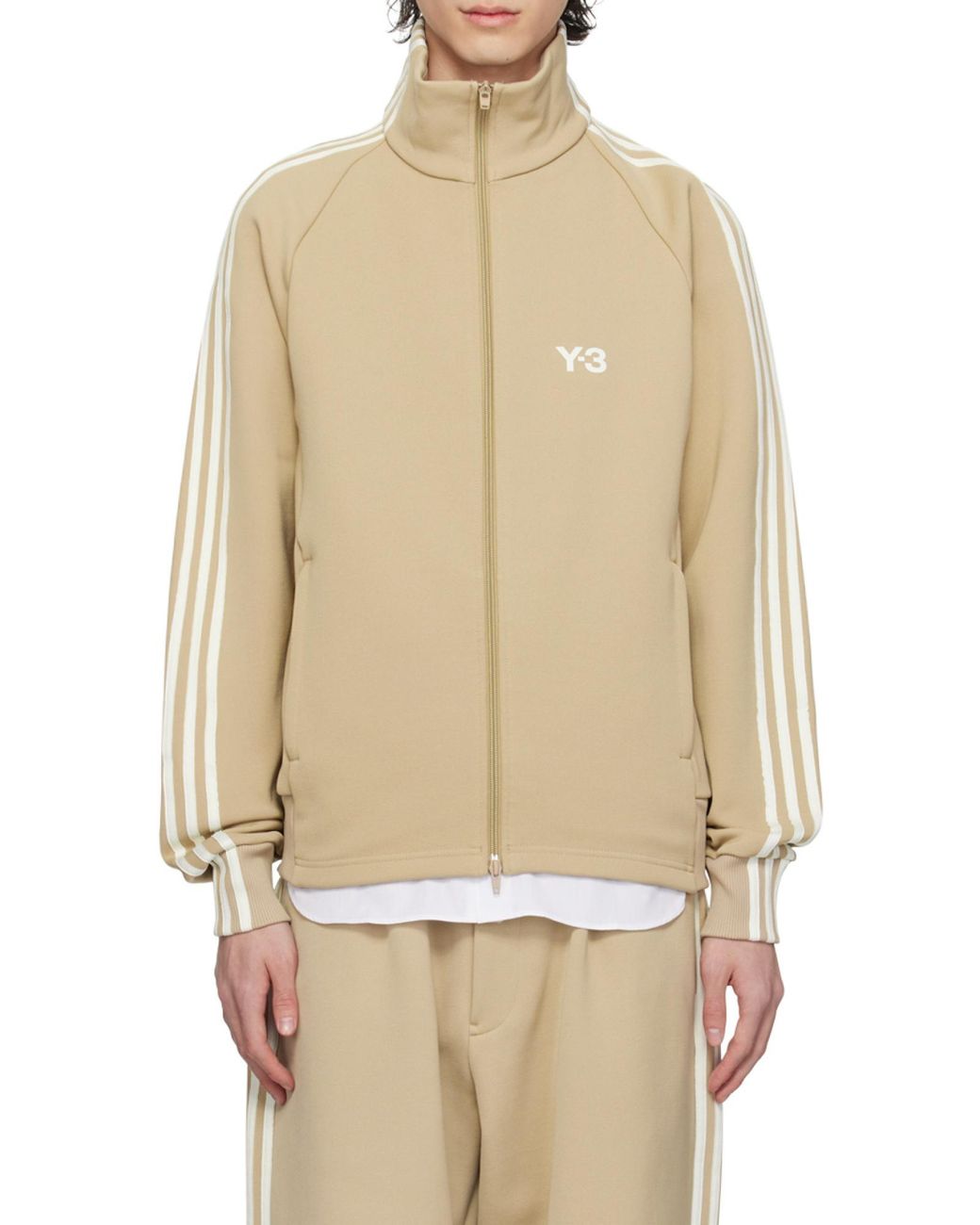 Y-3 Natural 3 Stripe Zipped Track Jacket for men