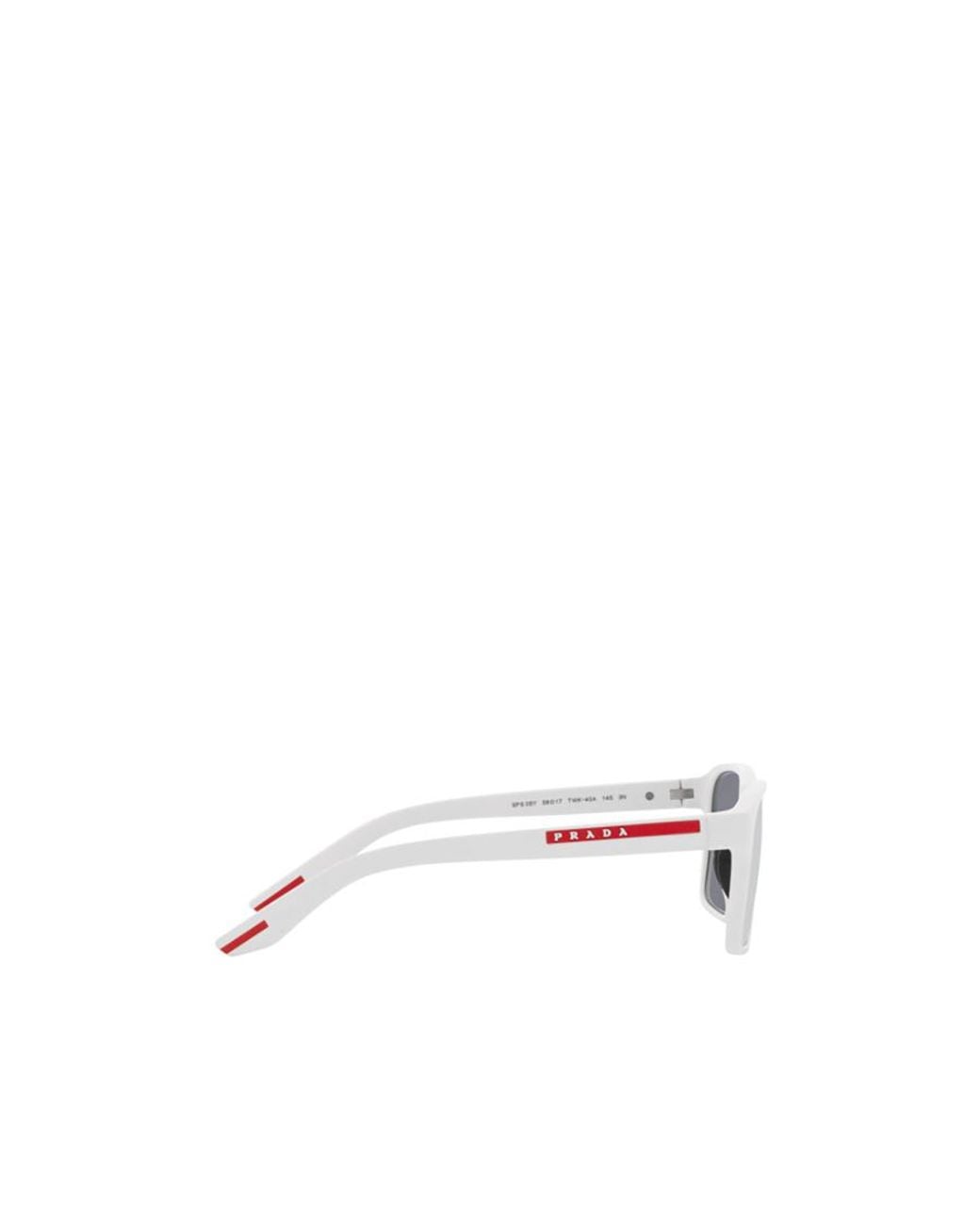 Prada Linea Rossa White Prada Eyewear Rectangular Frame Sunglasses for men