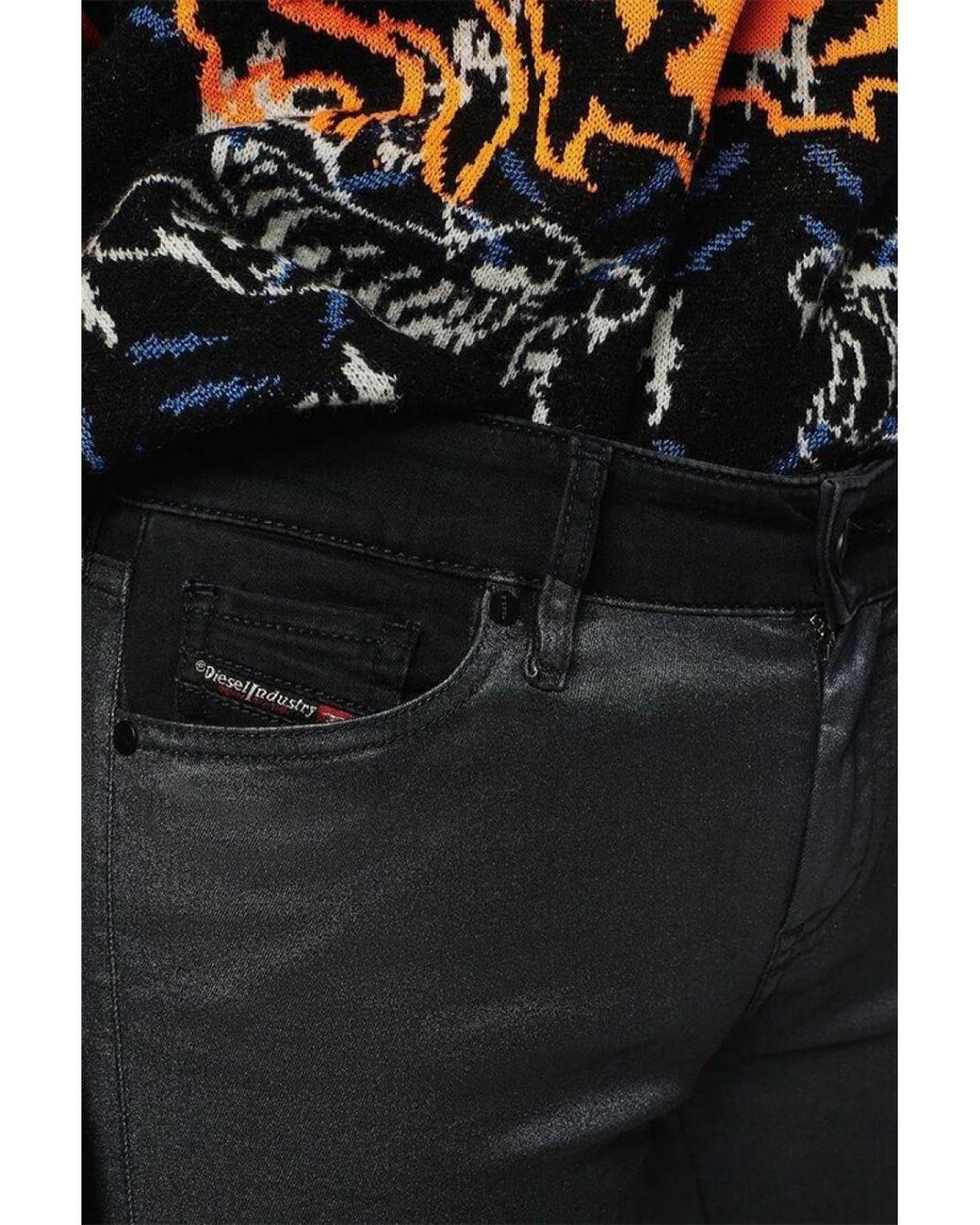 DIESEL Red Straight-Leg Skinny Jeans