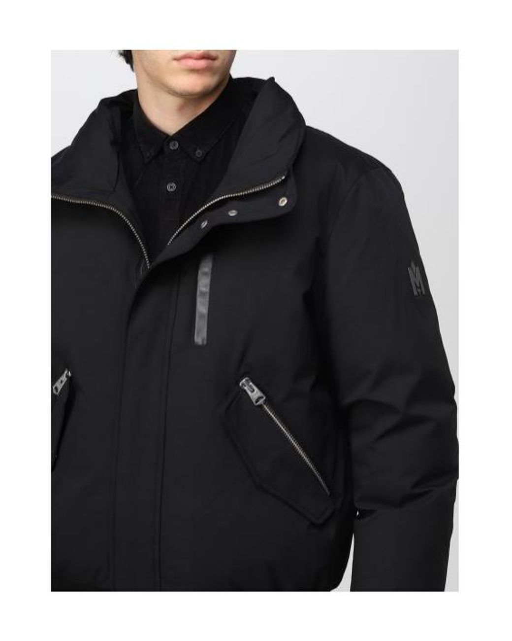 Mackage Black Hooded Down Jacket for men