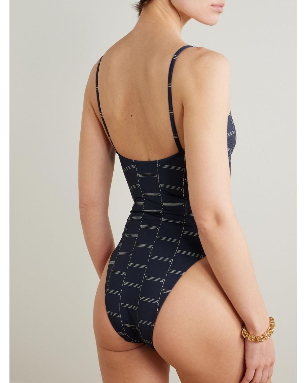 Matteau Blue Square Printed Swimsuit