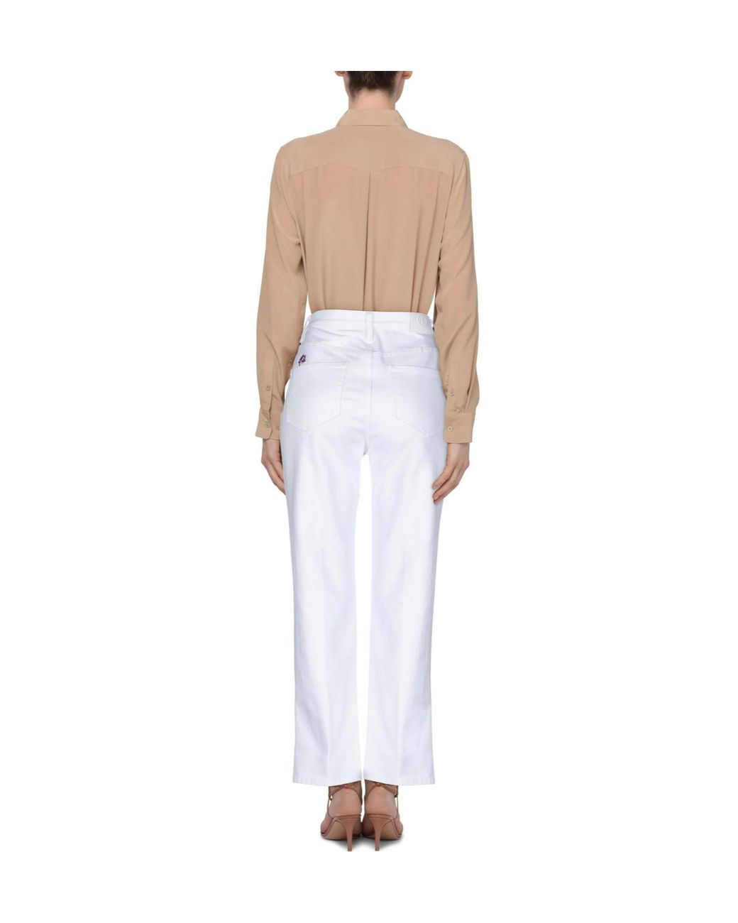 Tory Burch White High-Waisted Straight-Leg Jeans