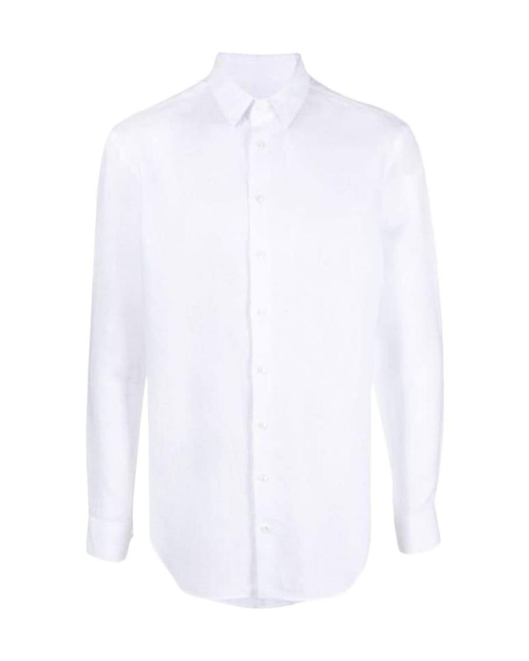 Giorgio Armani White Regular Fit Linen Shirt for men