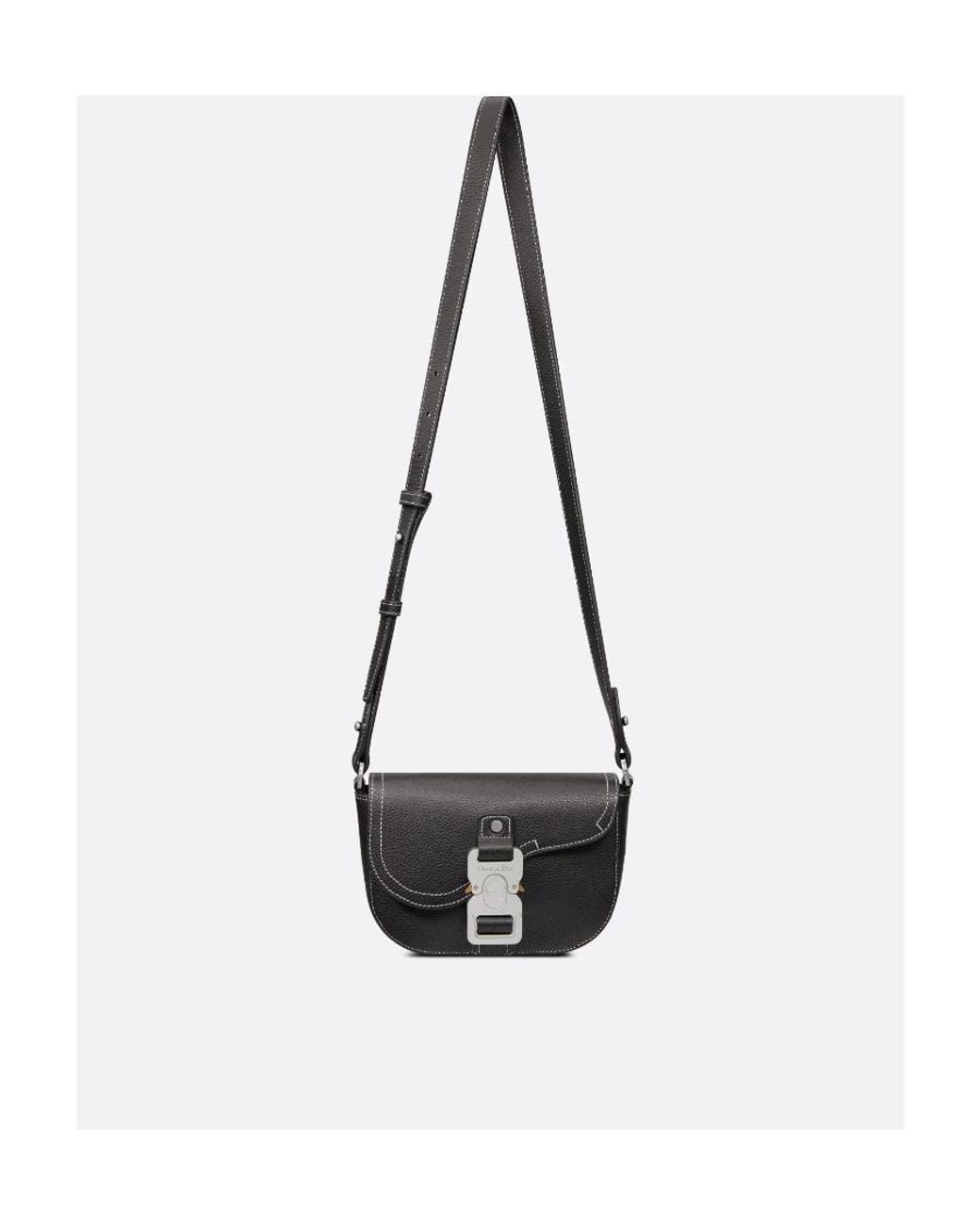 Dior Black Saddle Pouch With Strap for men