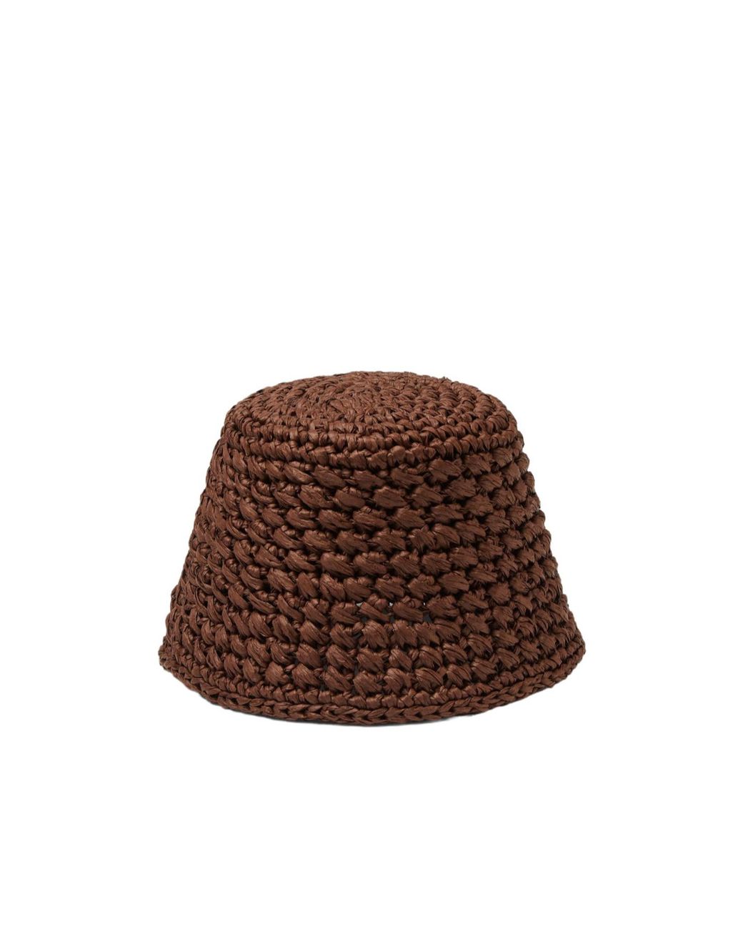 Loro Piana Brown Jasmine Crochet Raffia Bucket Hat