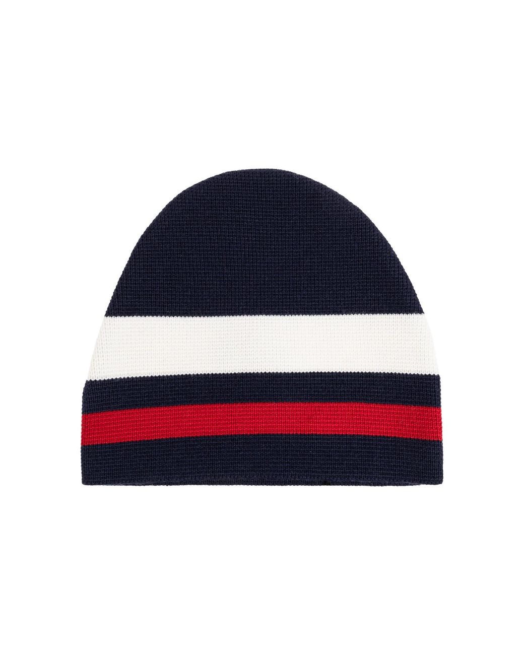 DSquared² Blue Logo-Patch Striped Beanie for men