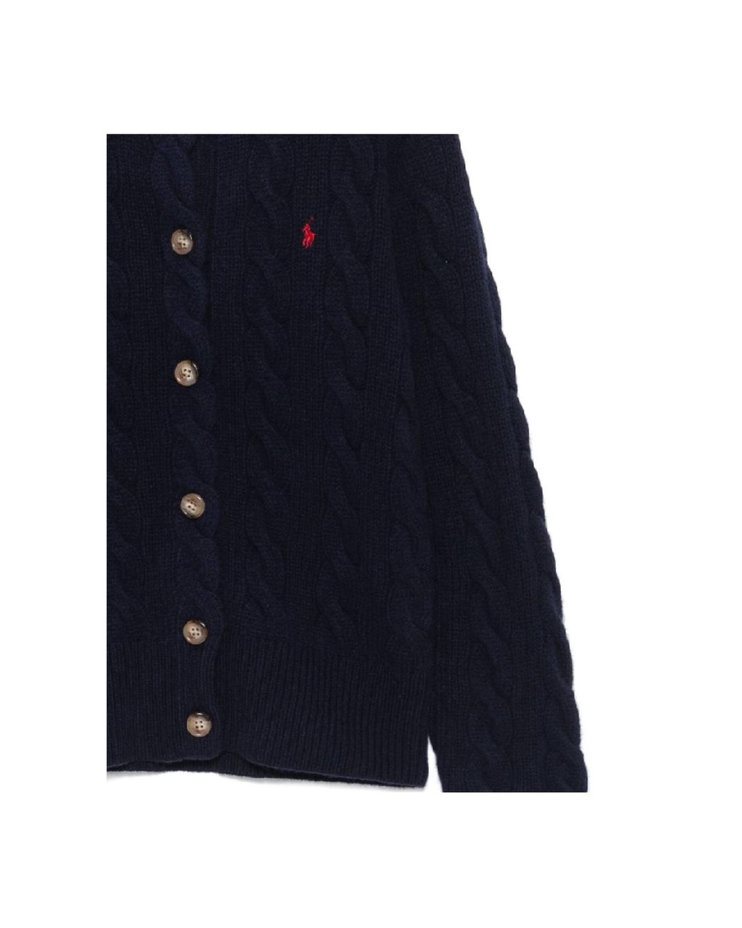 Polo Ralph Lauren Blue Pony Embroidered Cable-Knit Cardigan