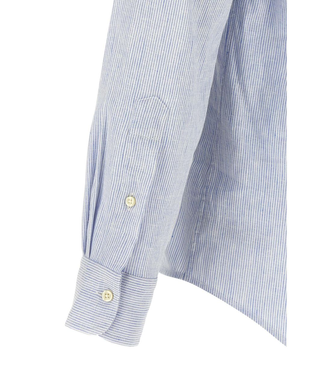 Polo Ralph Lauren White Micro-Stripe Linen Shirt for men
