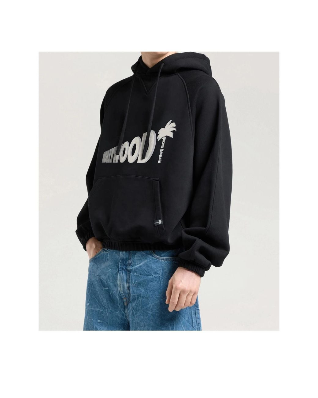 Palm Angels Black Sunset Blvd Palm Loose Hoodie for men