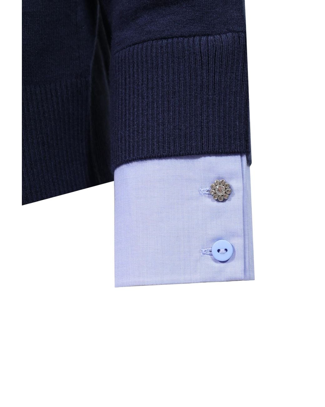 Liu Jo Blue Ribbed V-Neck Sweater