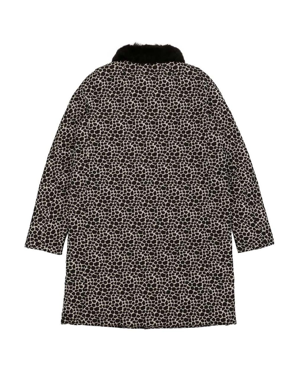Weekend by Maxmara Gray Leopard Print Long Overcoat