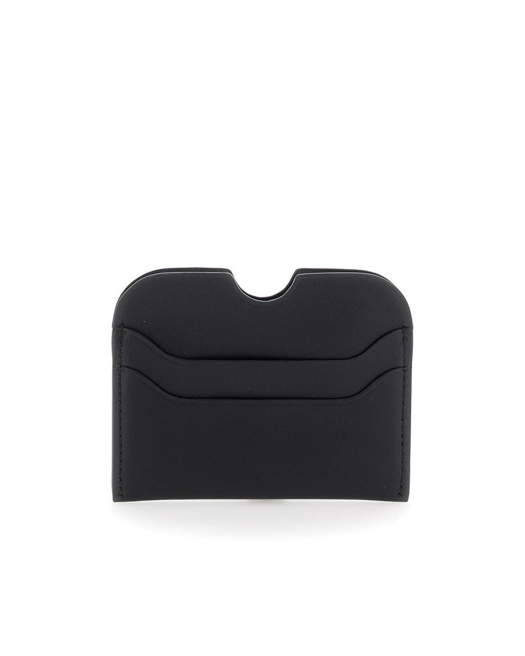 Acne Black Logo Detailed Open Top Cardholder for men