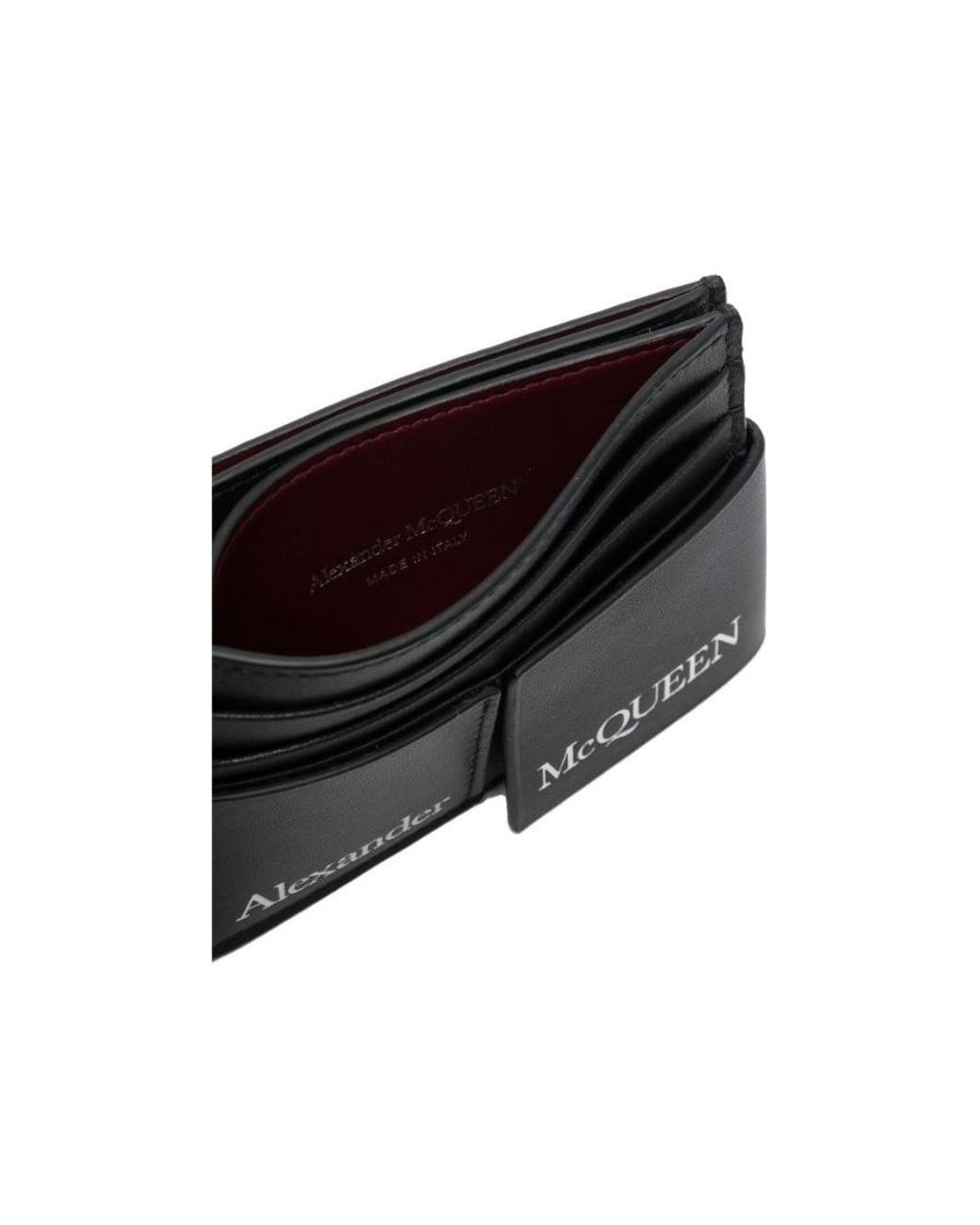 McQueen Black Logo Printed Cardholder for men