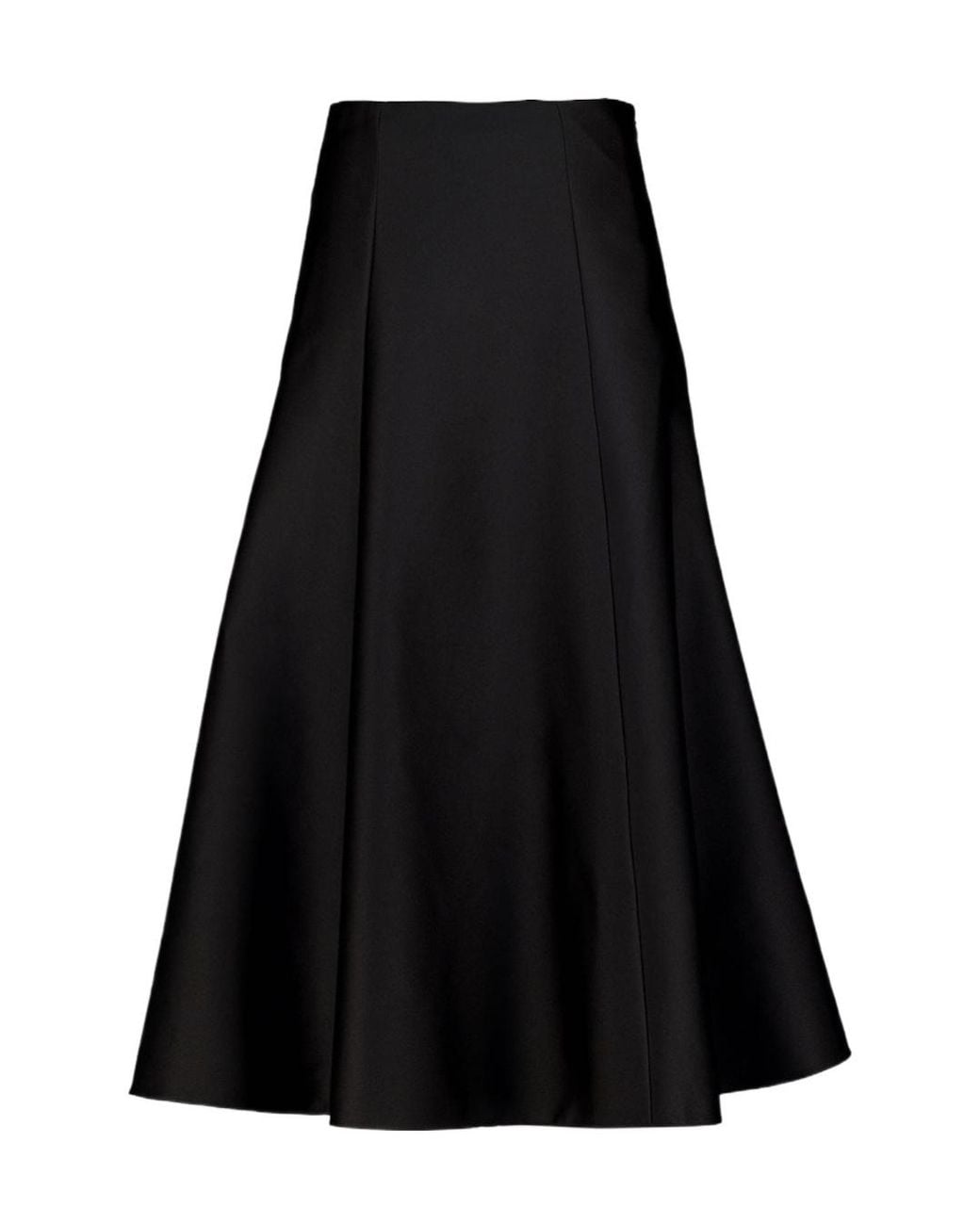 Roland Mouret Black Full Taffeta Midi Skirt