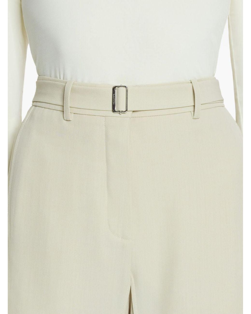 Lanvin White Belt-Loop Casual Pants