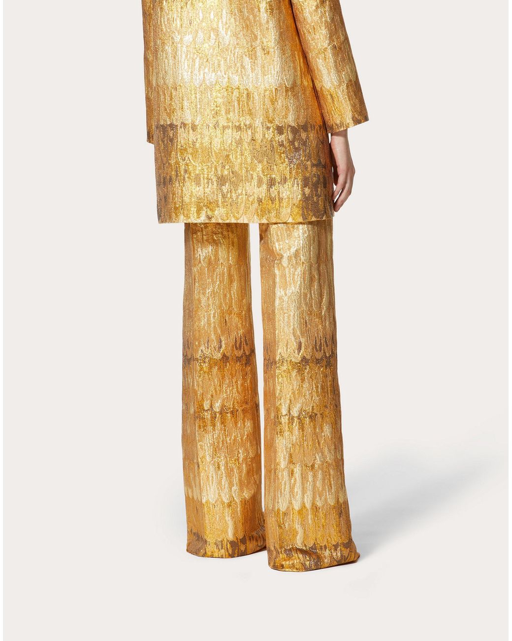 Valentino Metallic Golden Wings High Waist Trousers