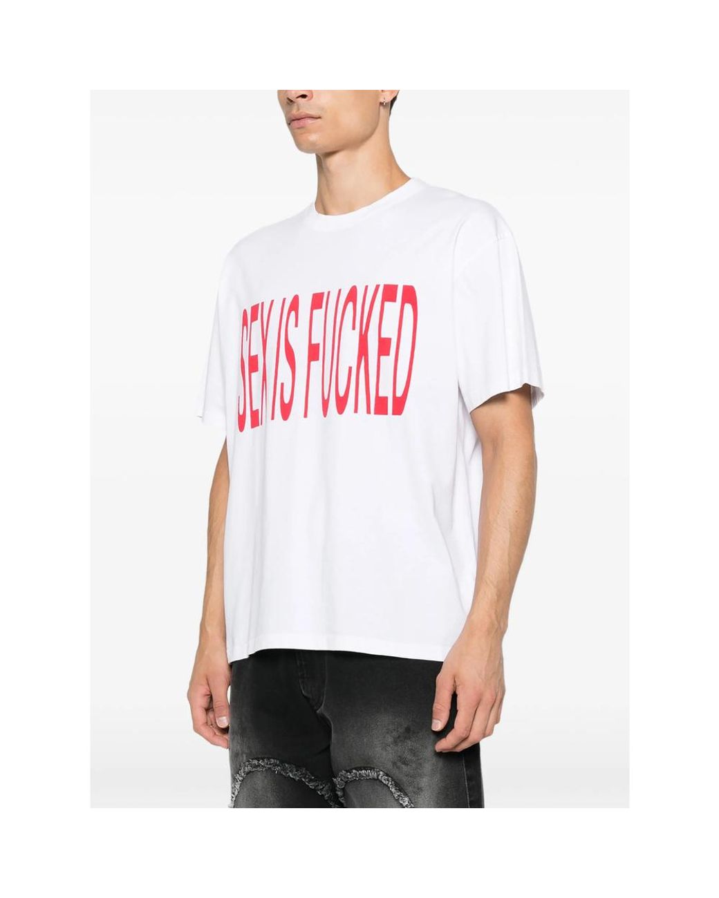 Carne Bollente White Crew-Neck Short-Sleeve T-Shirt for men