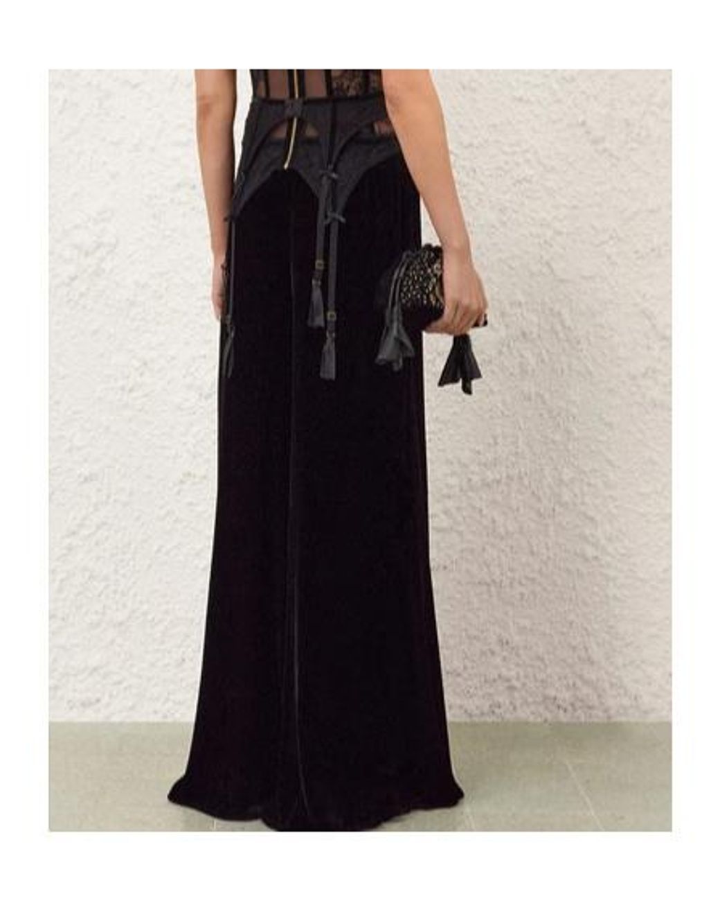 Zimmermann Black Ascent Velvet Relaxed Pants