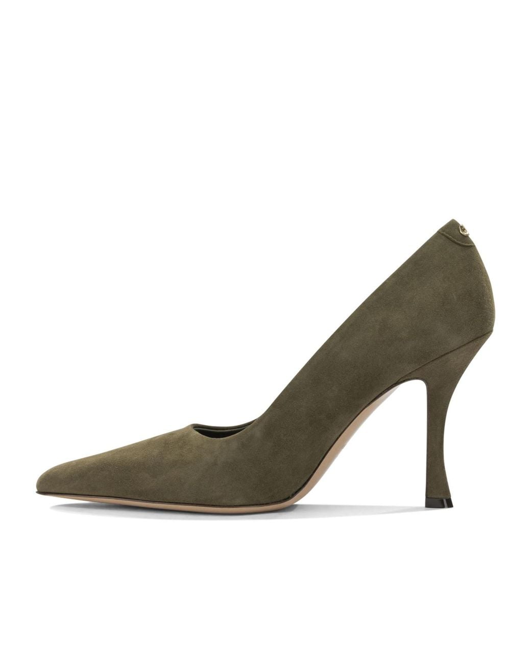 Ferragamo Green Pointed-Toe Suede Pumps