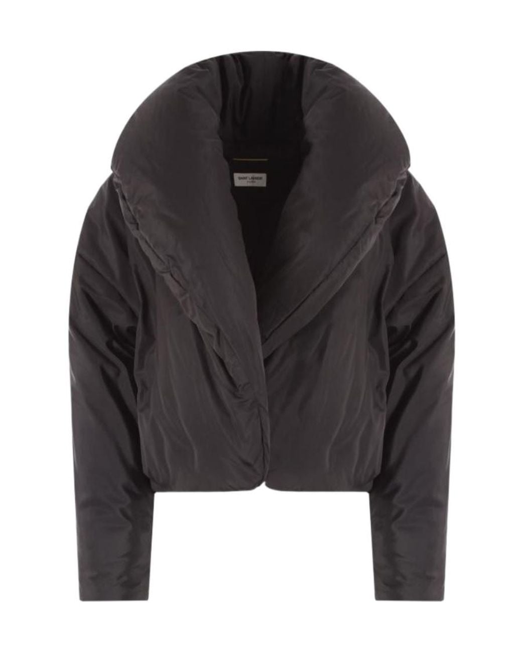 Saint Laurent Black Cropped Puffer Jacket