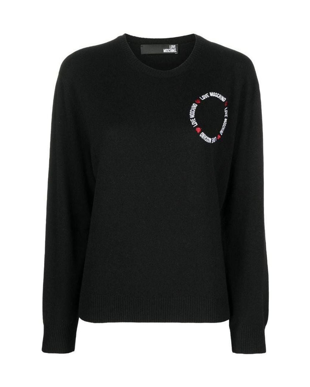 Moschino Black Chest Logo Pullover