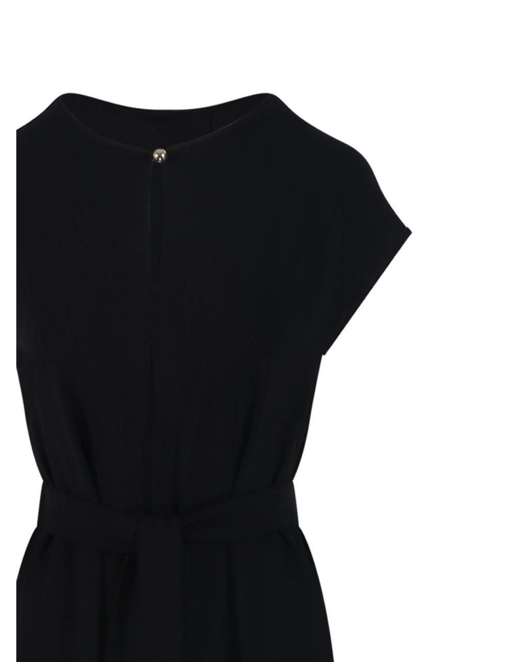 Max Mara Black Feluca Belted Maxi Dress