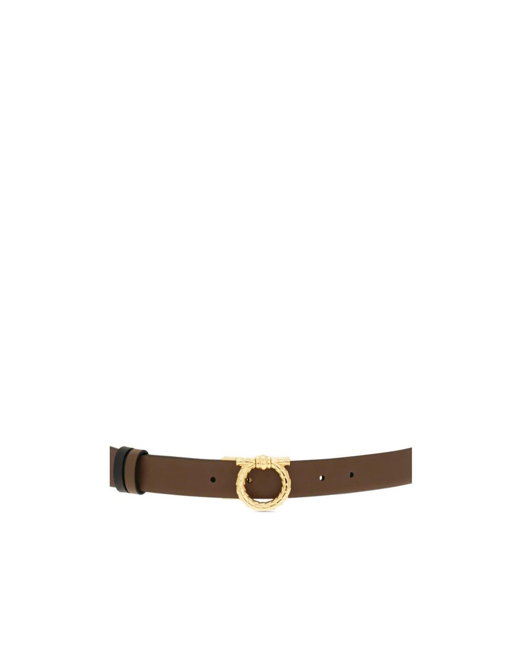 Ferragamo White Gancini Reversible Belt