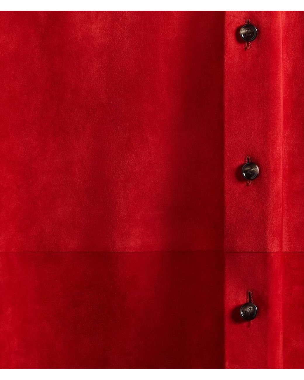 Bottega Veneta Red Suede Leather Shirt