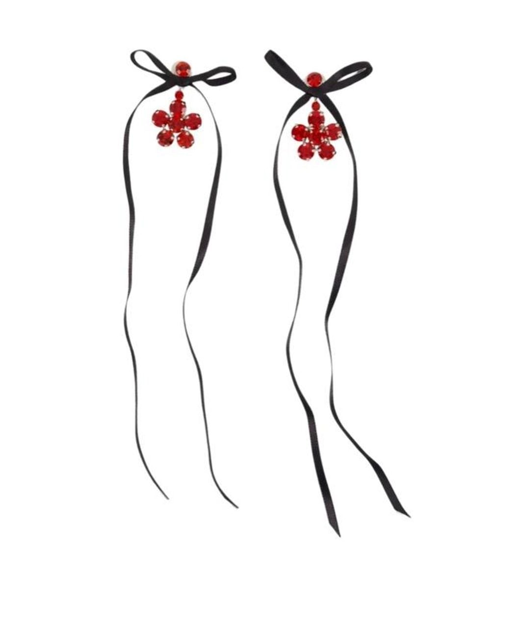 Simone Rocha White Butterfly-Back Earrings