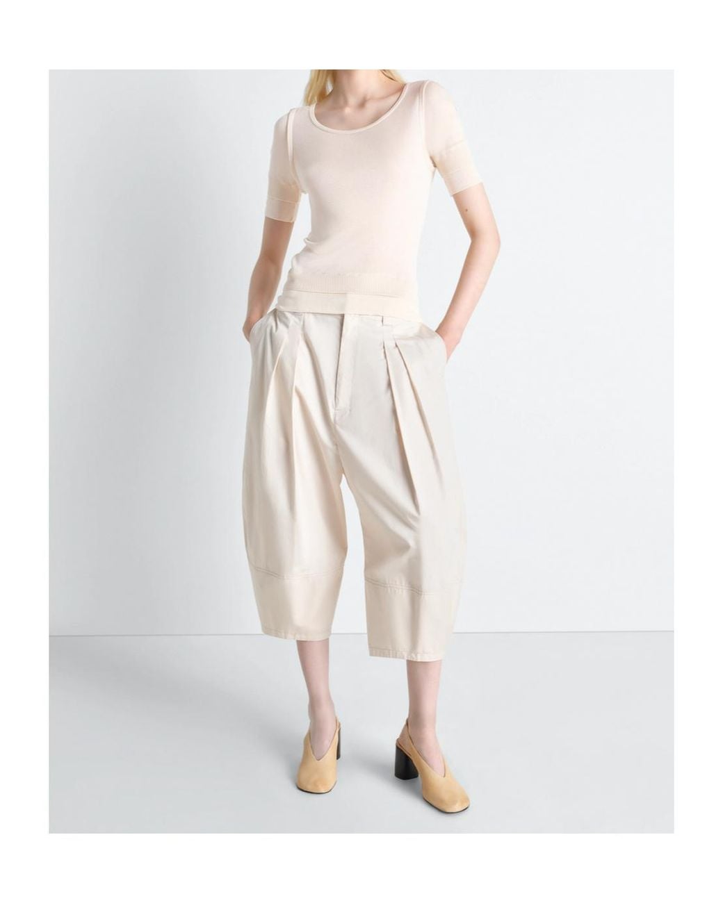 Lemaire White Trompe L'Oeil Ribbed Top