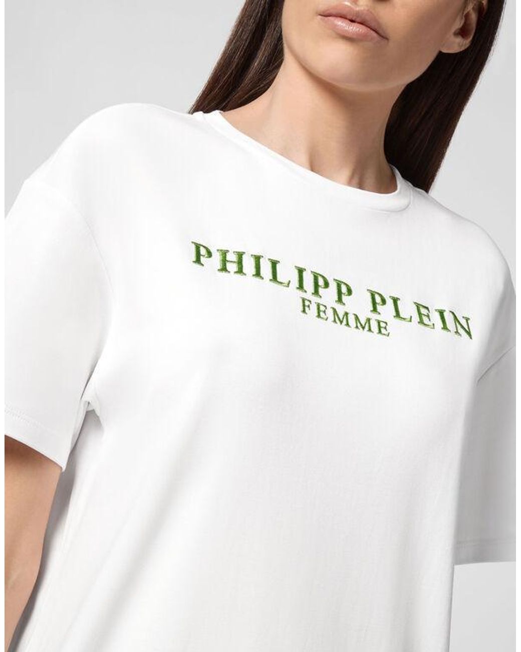 Philipp Plein White Logo Details T-Shirt Dress