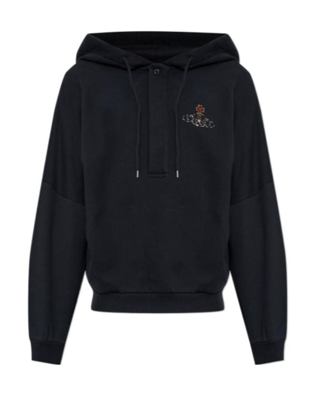 Vivienne Westwood Blue Batwing Logo Hoodie for men
