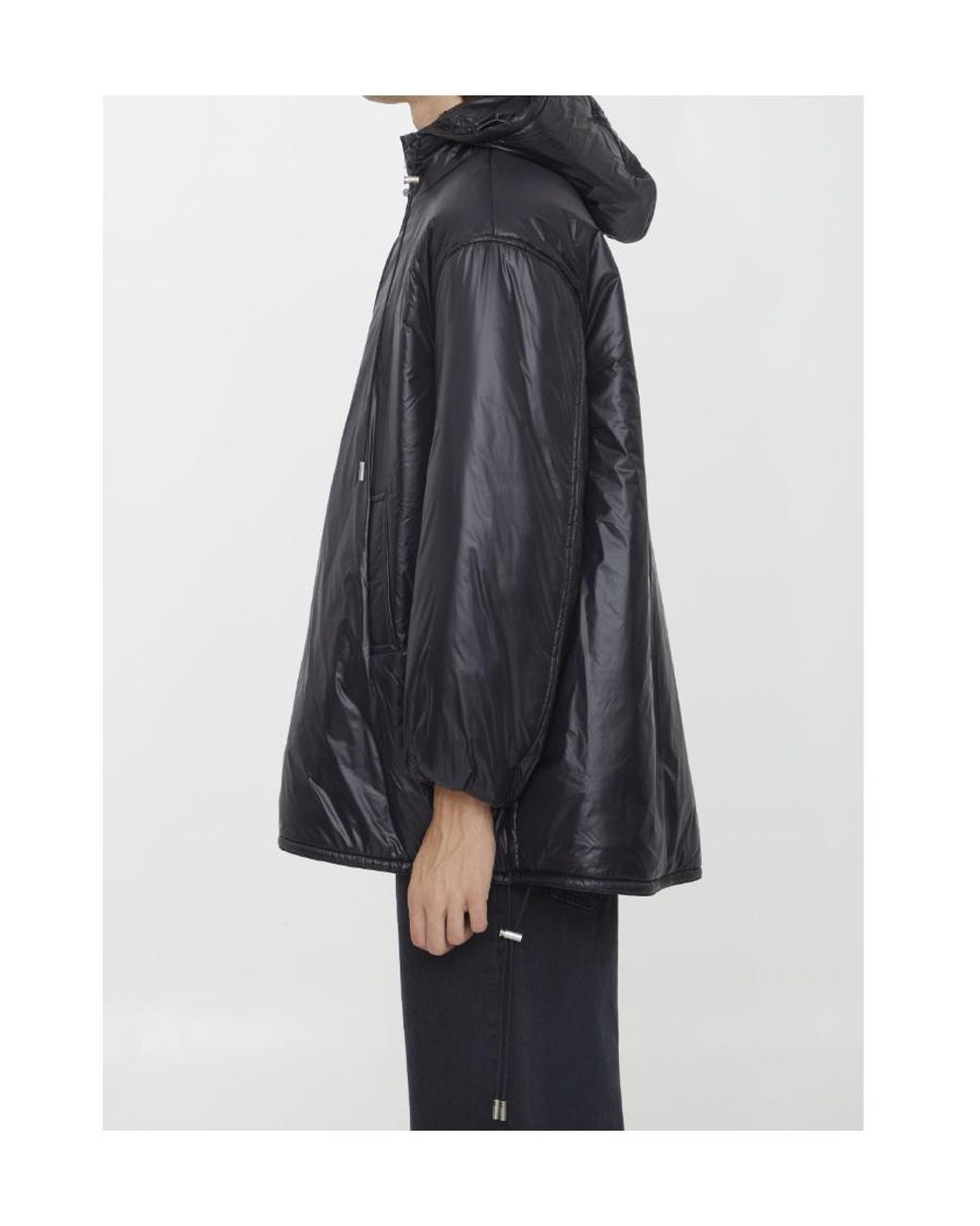 Saint Laurent Gray Saint Logo Embossed Drawstring Jacket for men