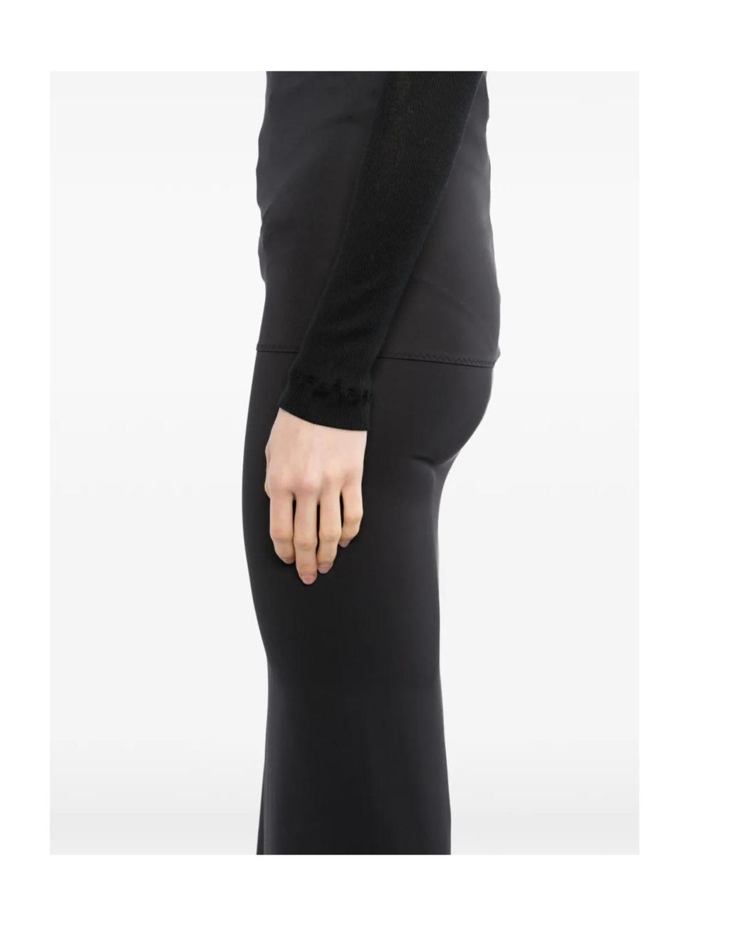 Junya Watanabe Black High-Waisted, Low-Crotch Casual Trousers