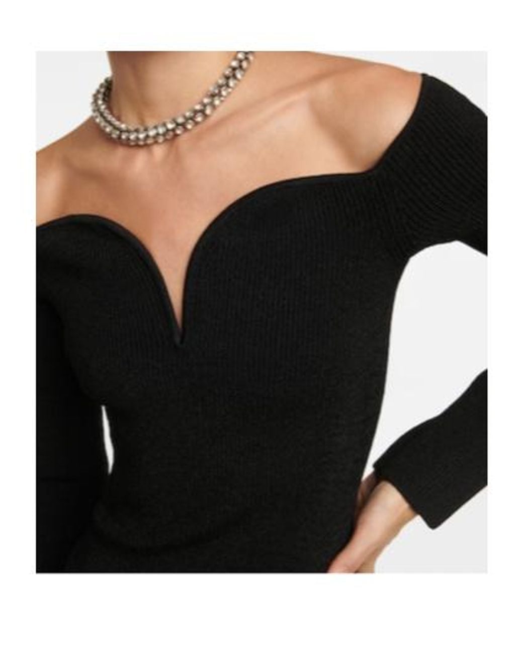 Galvan Black Grace Off-Shoulder Midi Dress