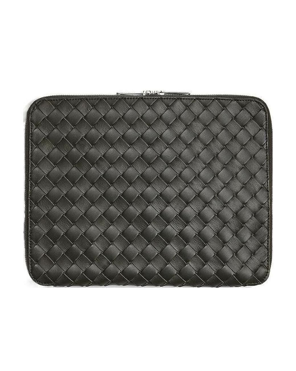 Bottega Veneta Black Intrecciato Document Holder for men