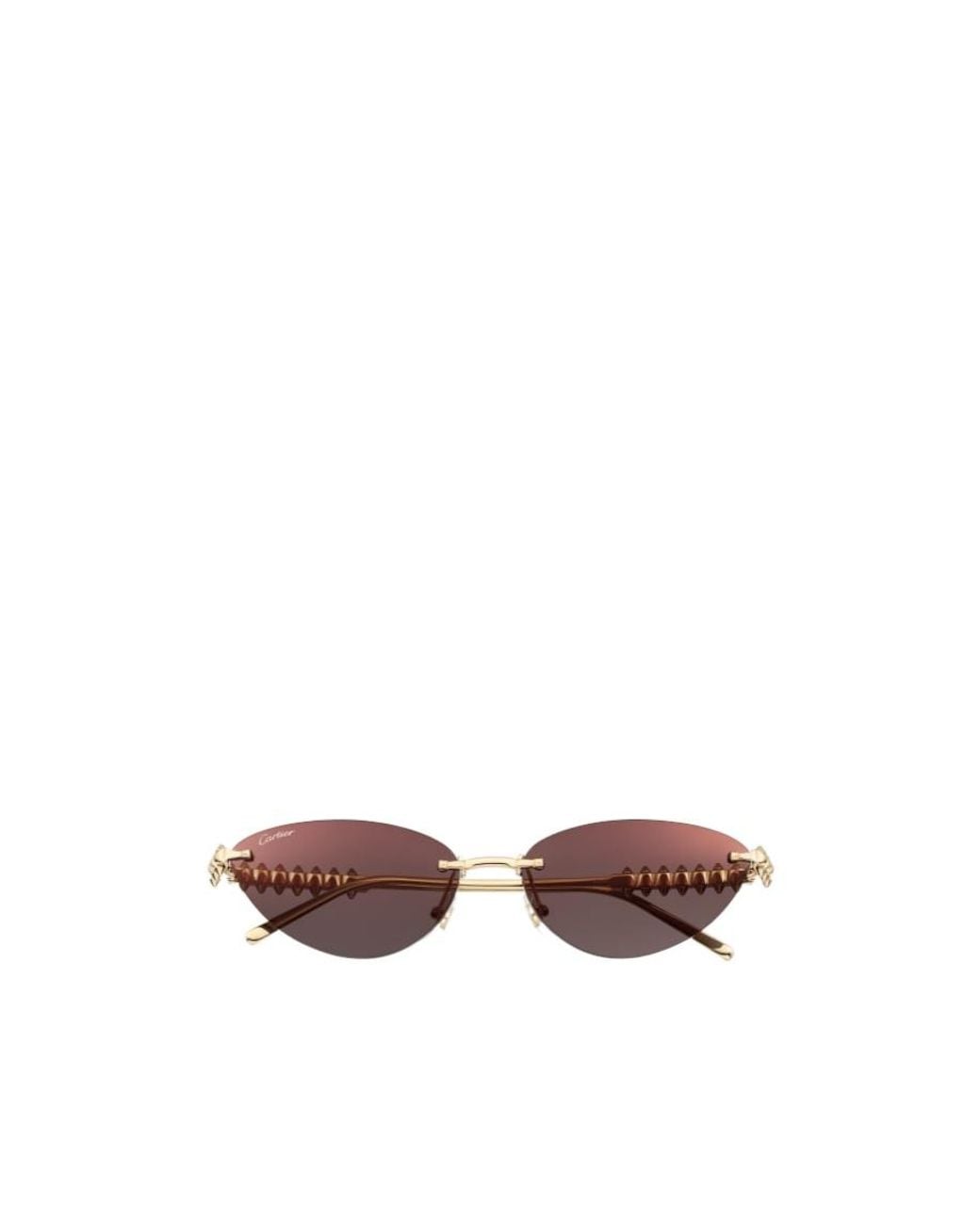 Cartier White Cat-Eye Frame Sunglasses