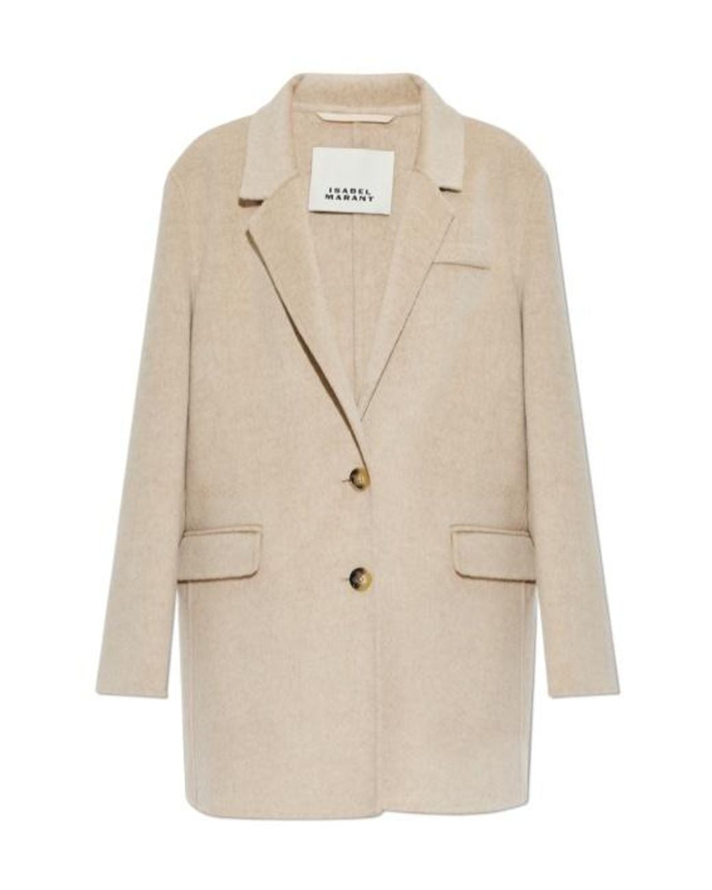 Isabel Marant Natural Long-Sleeved Coat