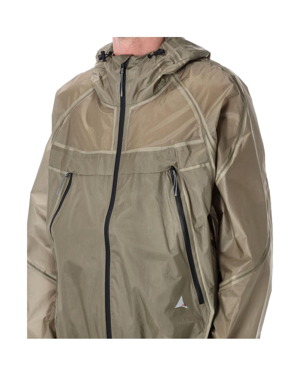 Roa Gray Glasslike Zip Hooded Jacket for men