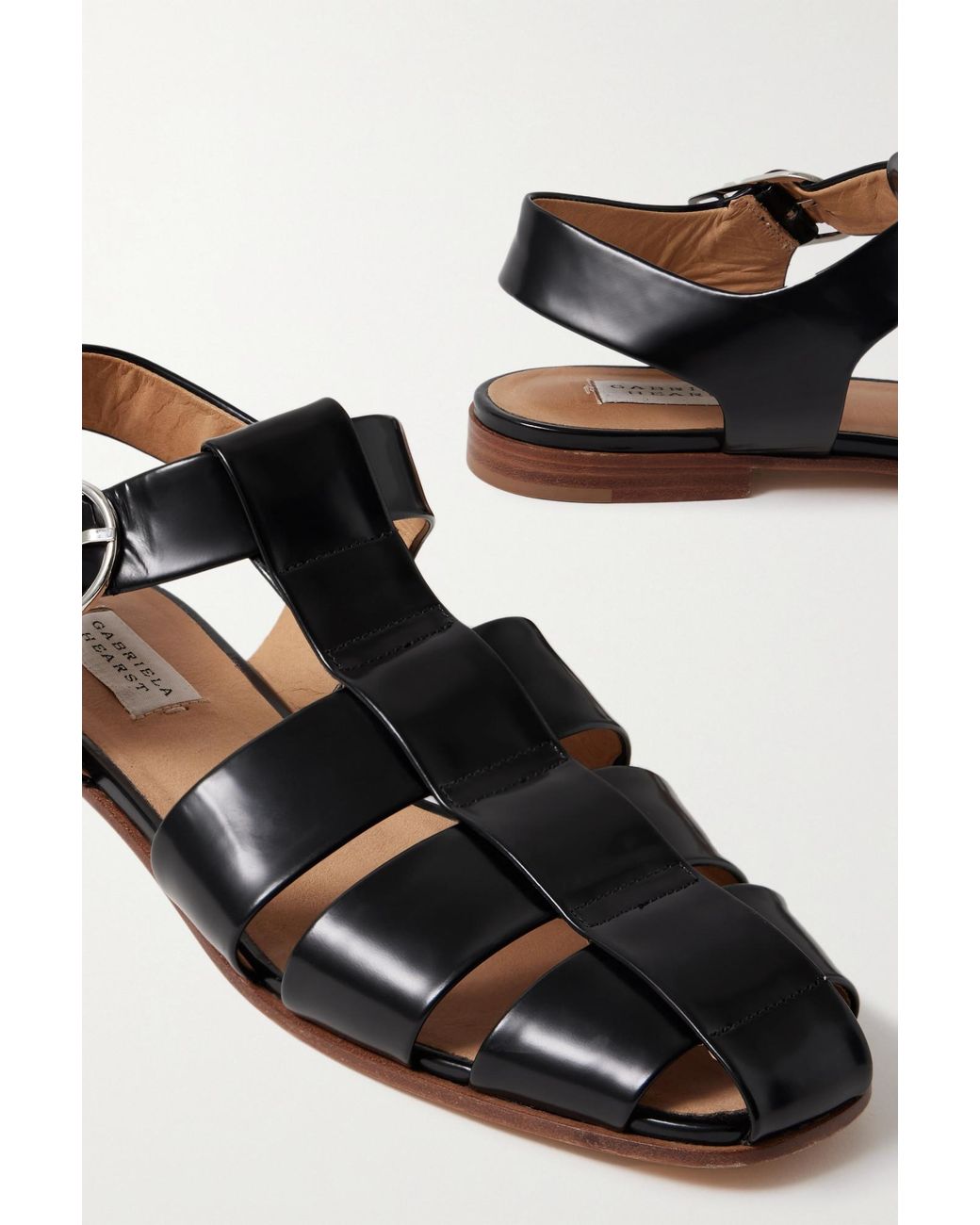 Gabriela Hearst Black Lynn Flat Sandals
