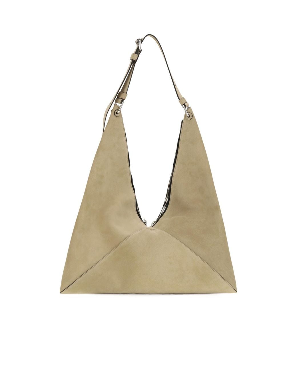 Moschino Natural Buckle Detailed Zipped Shoulder Bag