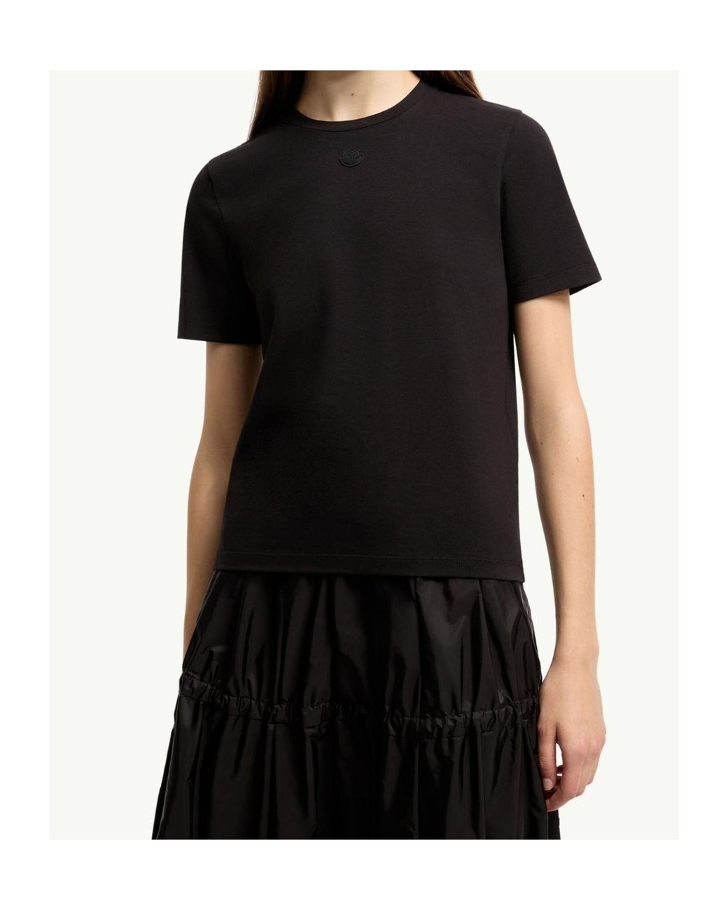 Moncler Black Logo Patch Crewneck T-Shirt
