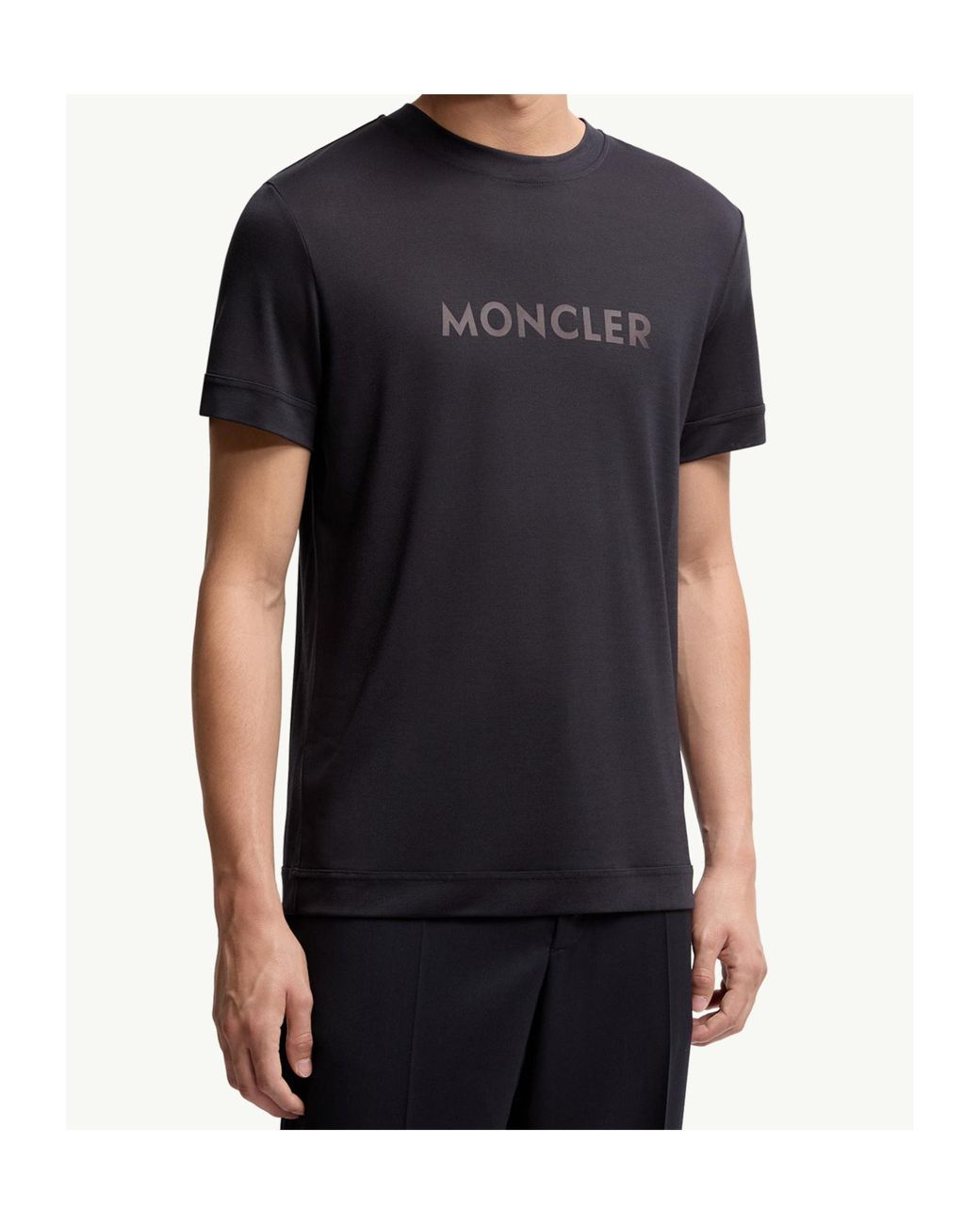 Moncler Black Logo Printed Crewneck T-Shirt for men