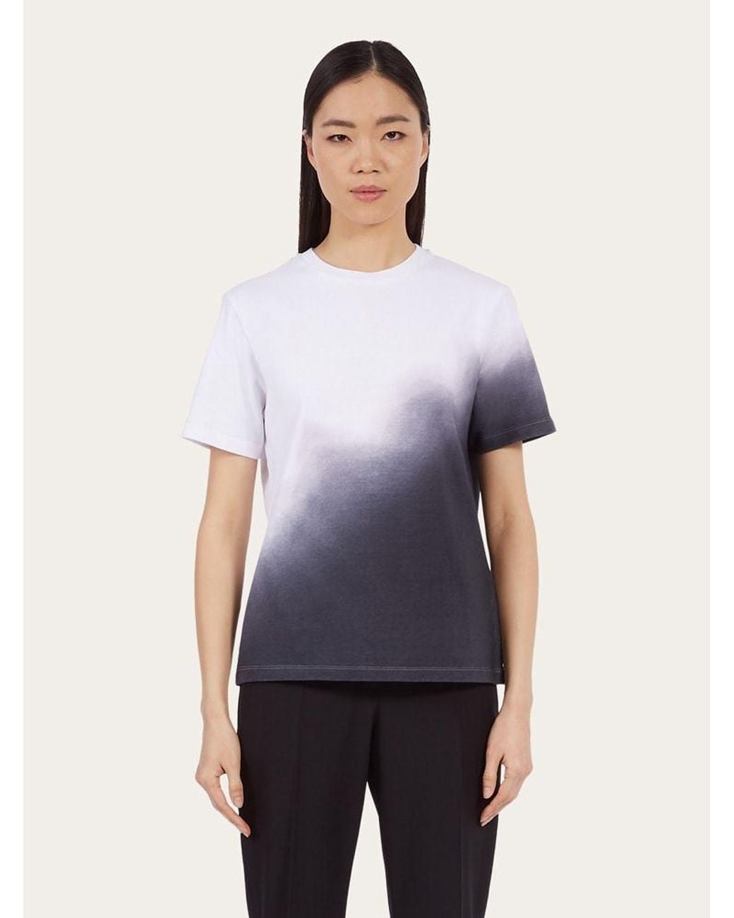 Ferragamo Blue T-Shirt With Round Neck And Short Sleeves